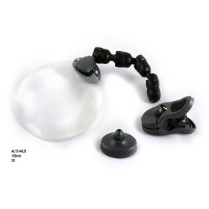 ذره بین و لوپ پایه دار گیره میزی AL13+ALB LED 2X