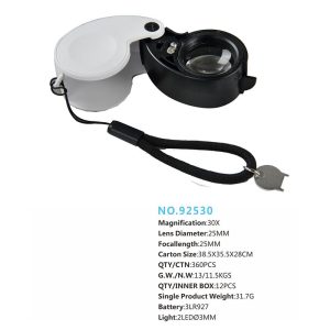 ذره بین و لوپ جواهر شناسی چراغ دار 92530 LED 30X