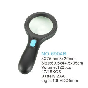 ذره بین و لوپ دستی چراغ دار 6904B دور LED 3X-8X
