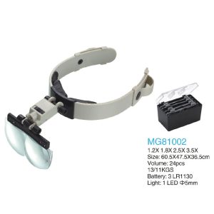 ذره بین و لوپ دورسری چراغ دار MG81002 LED  1/2X-1/8X-2/5X-3/5X