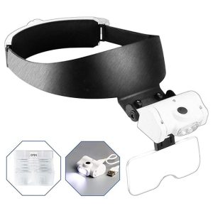 ذره بین و لوپ دورسری چراغ دار MG82000-J LED  1X-1/5X-2X-2/5X-3/5X