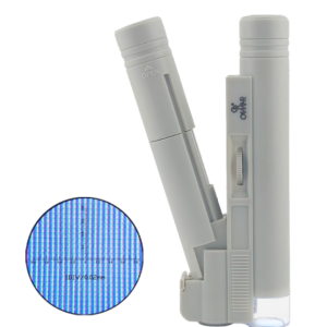 میكروسكوپ جیبی چراغ دار 100x مدرج با دقت 0/02mm کد MG10085-2 LED